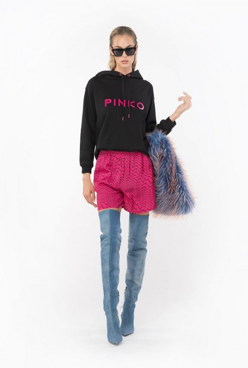 Pinko Pinko-print Sweatshirt LIMO BLACK | SN-PKO33497