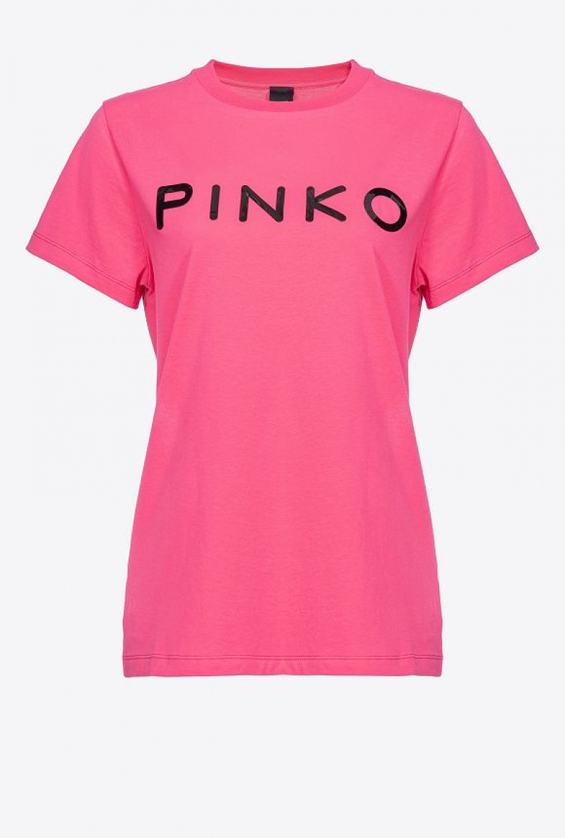 Pinko Pinko-print T-shirt BEETROOT | SN-PKO33313