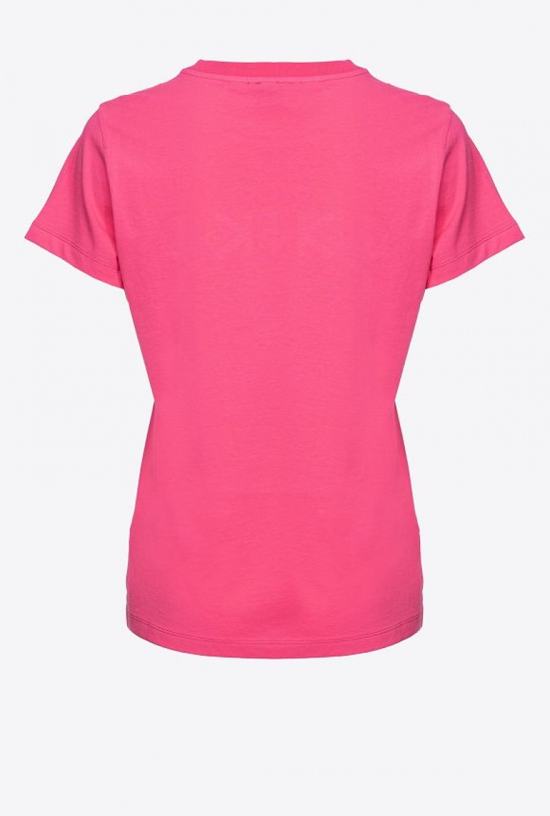 Pinko Pinko-print T-shirt BEETROOT | SN-PKO33313