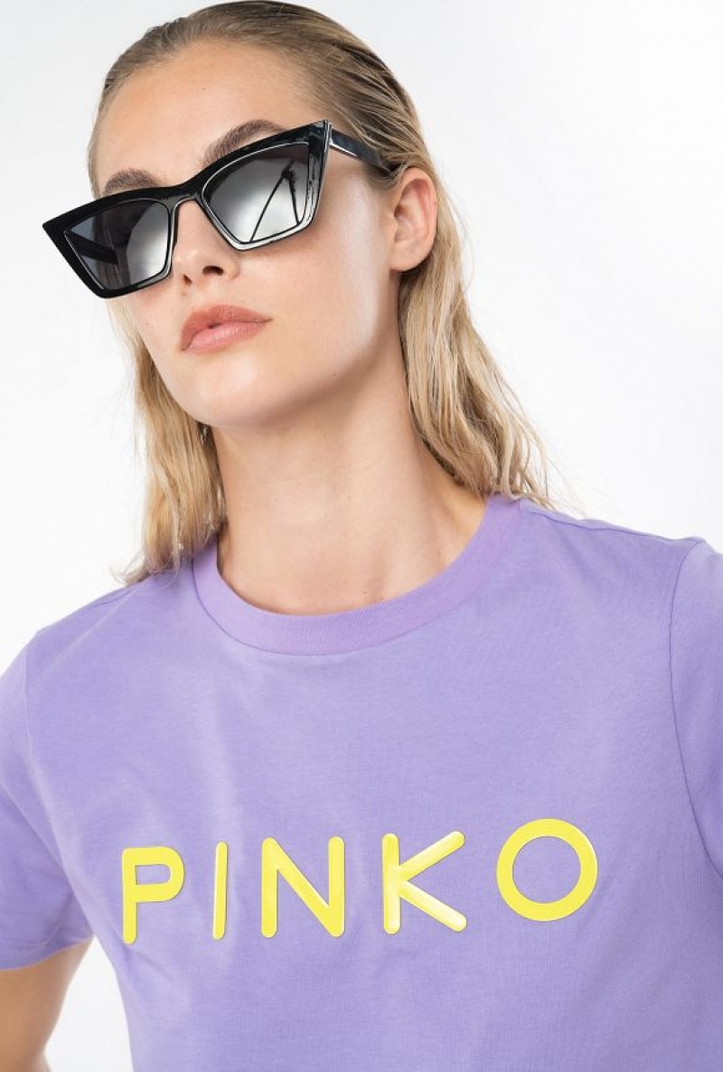 Pinko Pinko-print T-shirt KASHMIR PURPLE | SN-PKO33344