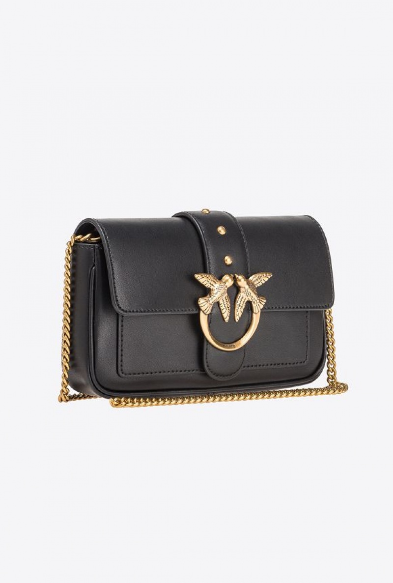 Pinko Pocket Love Bag One Simply BLACK-ANTIQUE GOLD | SN-PKO32459