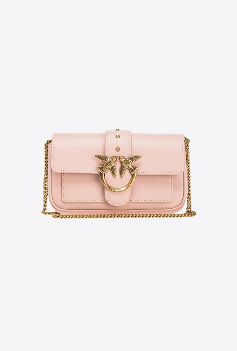 Pinko Pocket Love Bag One Simply PINK/DUSTY PINK-ANTIQUE GOLD | SN-PKO32460