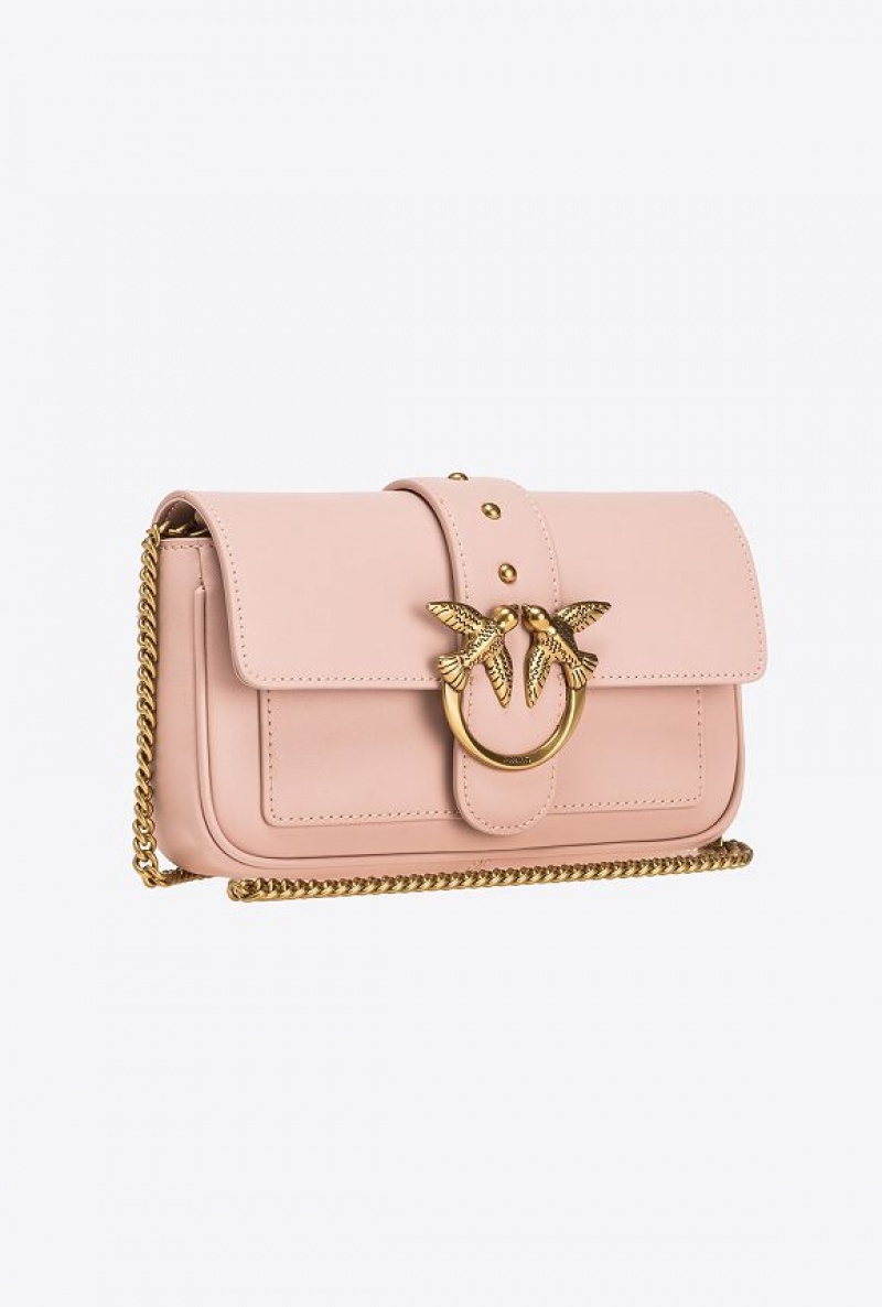 Pinko Pocket Love Bag One Simply PINK/DUSTY PINK-ANTIQUE GOLD | SN-PKO32778