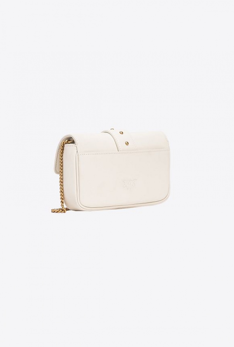 Pinko Pocket Love Bag One Simply WHITE+WHITE-ANTIQUE GOLD | SN-PKO32456