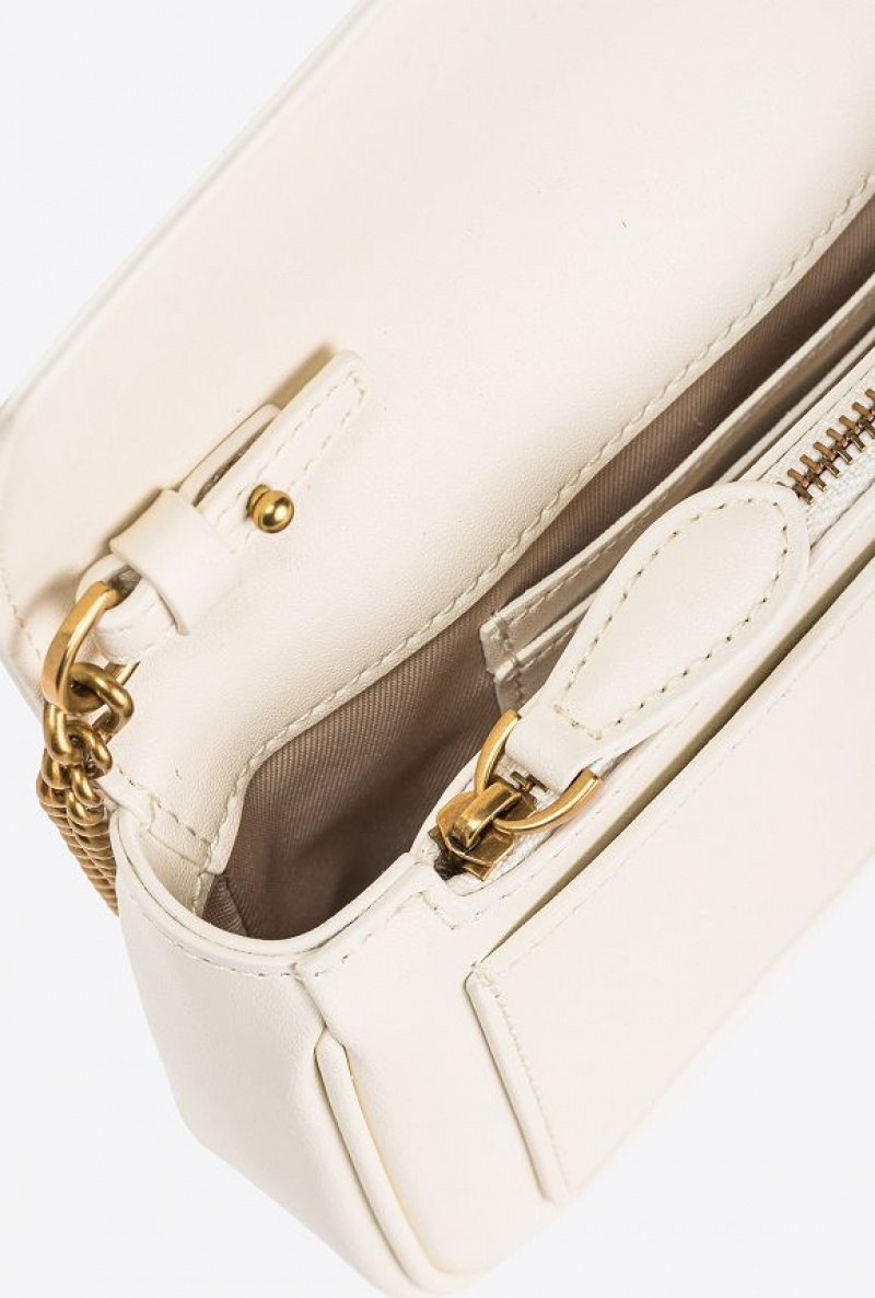 Pinko Pocket Love Bag One Simply WHITE+WHITE-ANTIQUE GOLD | SN-PKO32793