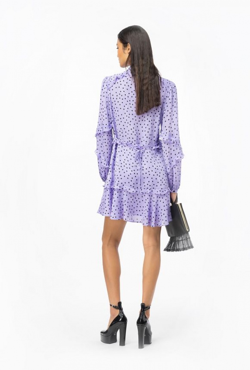 Pinko Polka Dot-print Mini Dress VERO BLU - REATTIVO | SN-PKO33028