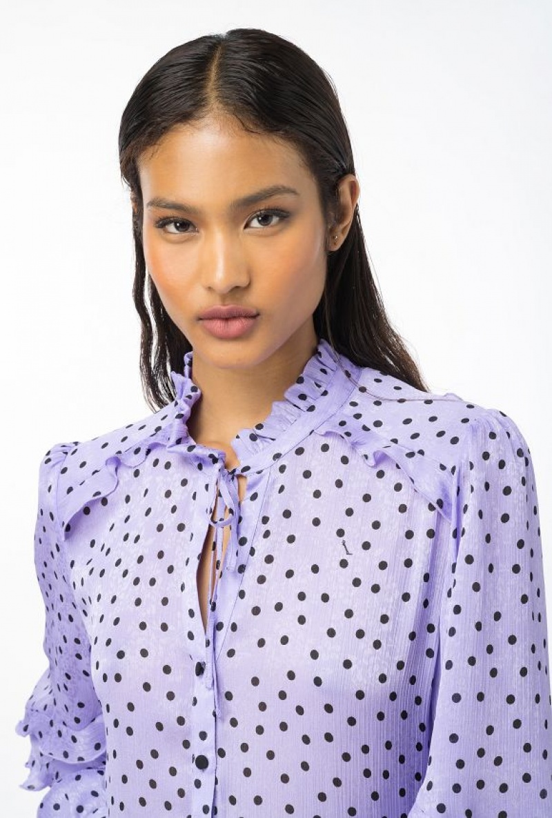 Pinko Polka Dot-print Mini Dress VERO BLU - REATTIVO | SN-PKO33028