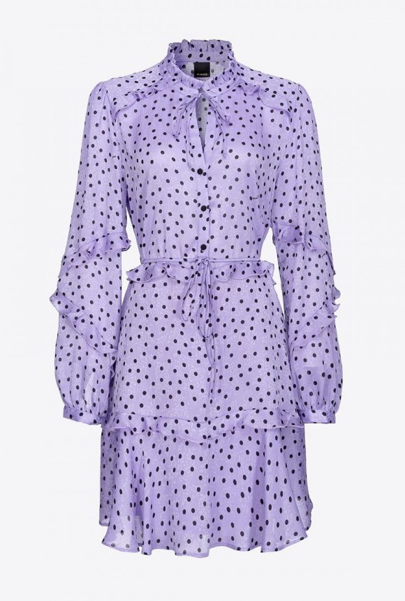 Pinko Polka Dot-print Mini Dress VERO BLU - REATTIVO | SN-PKO33028