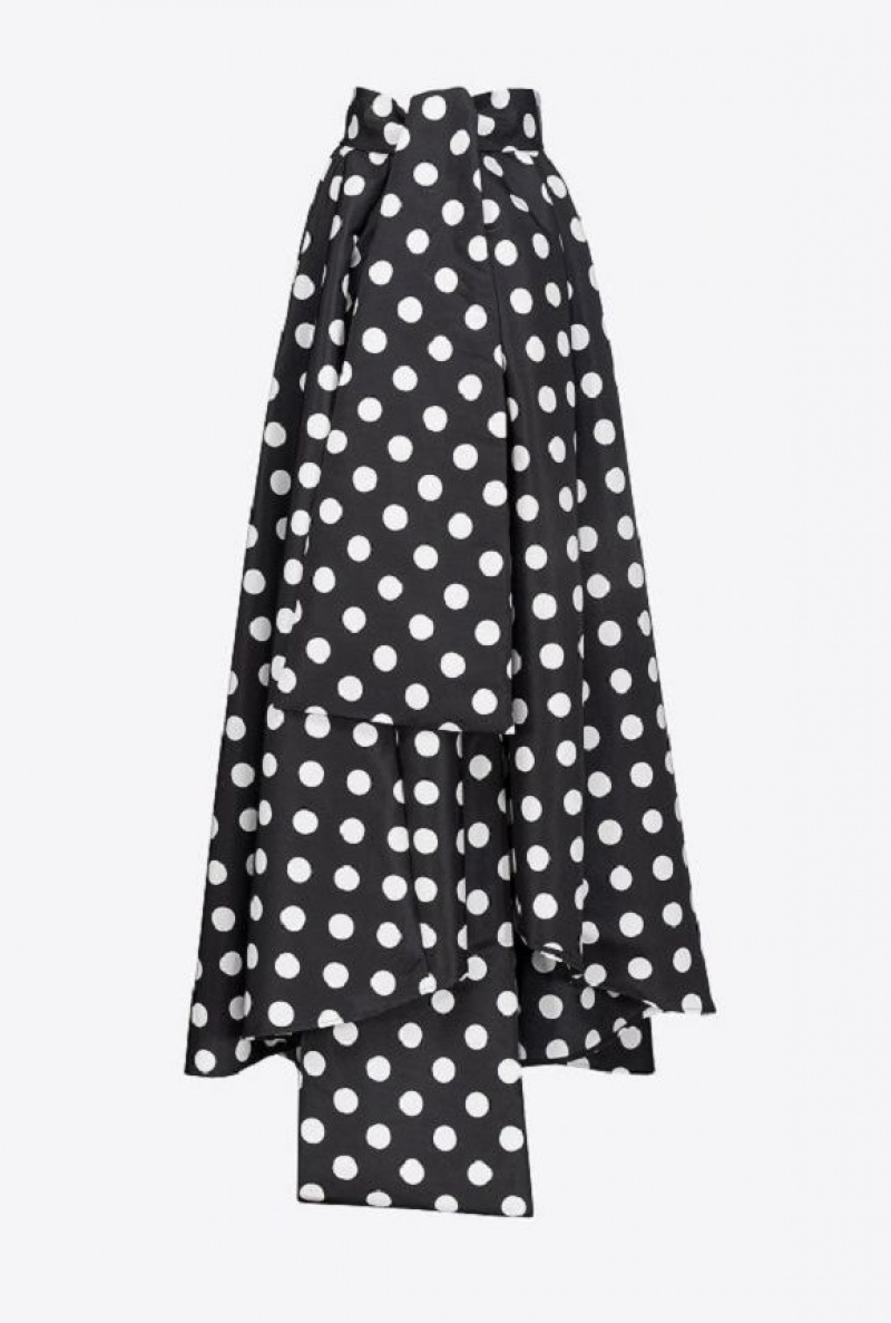 Pinko Polka-dot Maxi Skirt BLACK/WHITE | SN-PKO33969