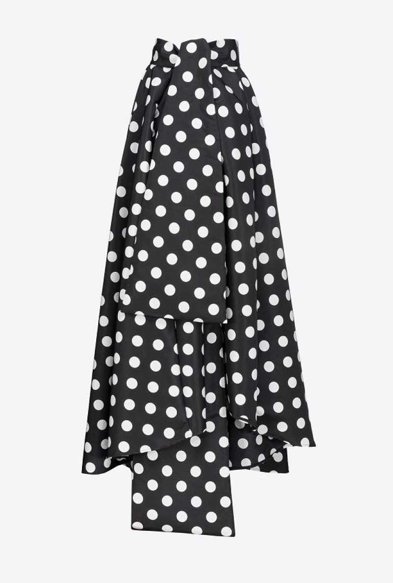 Pinko Polka-dot Maxi Skirt BLACK/WHITE | SN-PKO34091