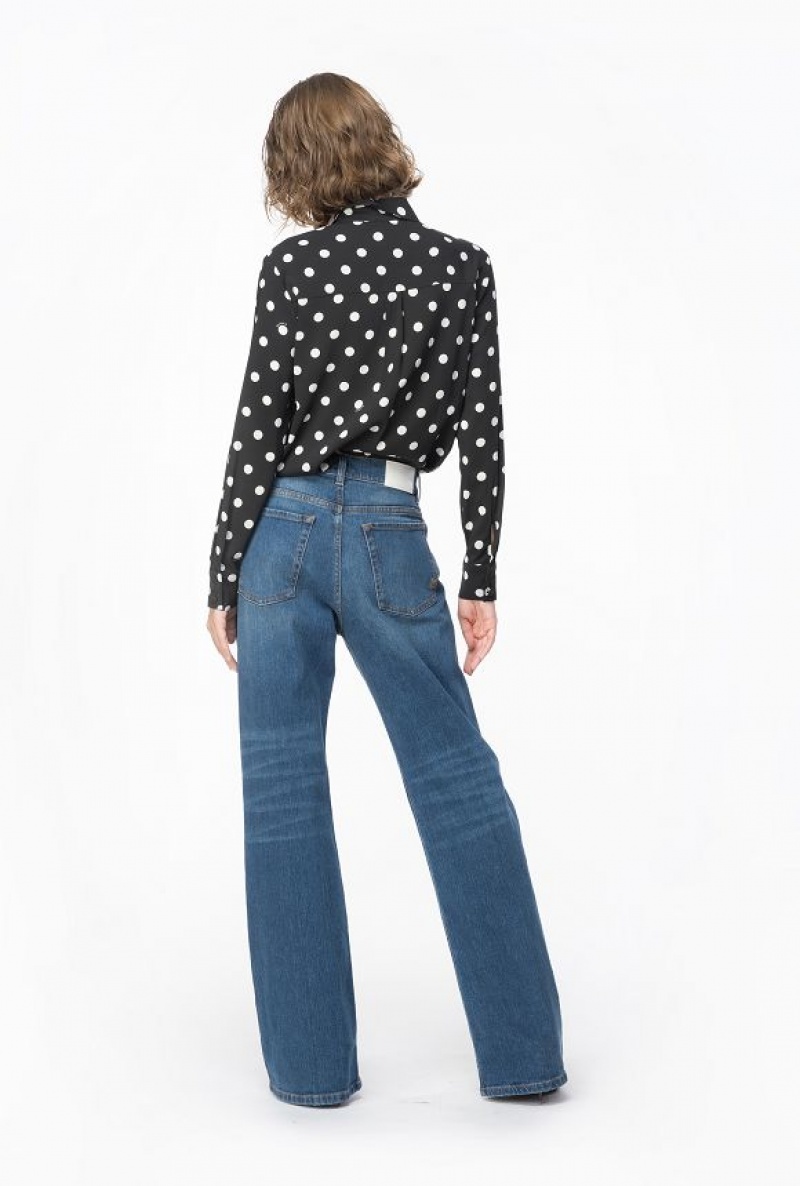 Pinko Polka-dot Shirt BLACK/WHITE | SN-PKO33178