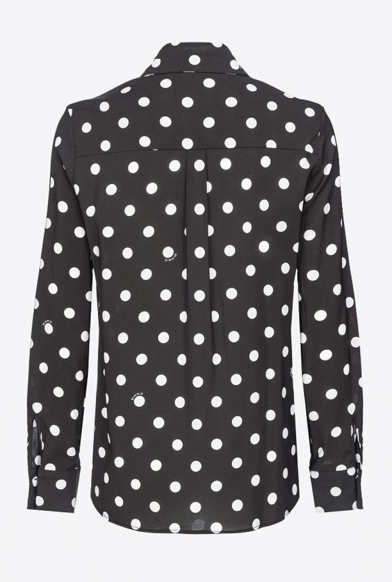 Pinko Polka-dot Shirt BLACK/WHITE | SN-PKO33178