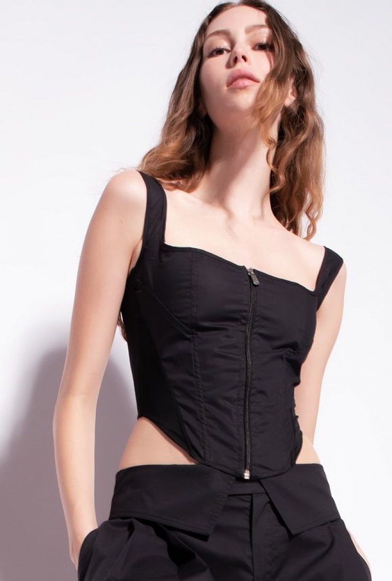 Pinko Poplin Bustier LIMO BLACK | SN-PKO33256