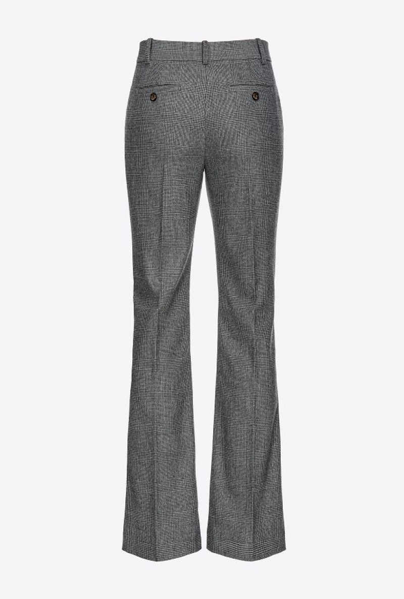 Pinko Prince-of-wales Flannel Trousers GREY/BLACK | SN-PKO33778