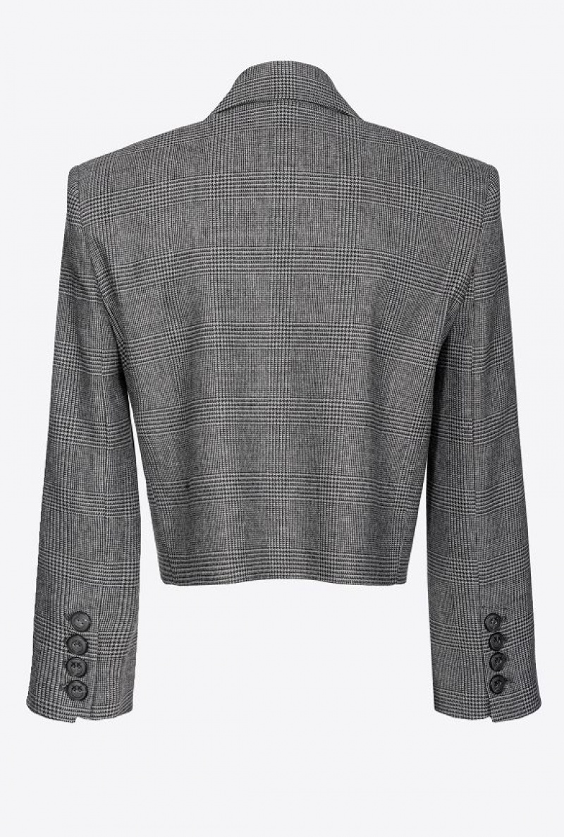 Pinko Prince-of-wales Spencer Jacket GREY/BLACK | SN-PKO33911