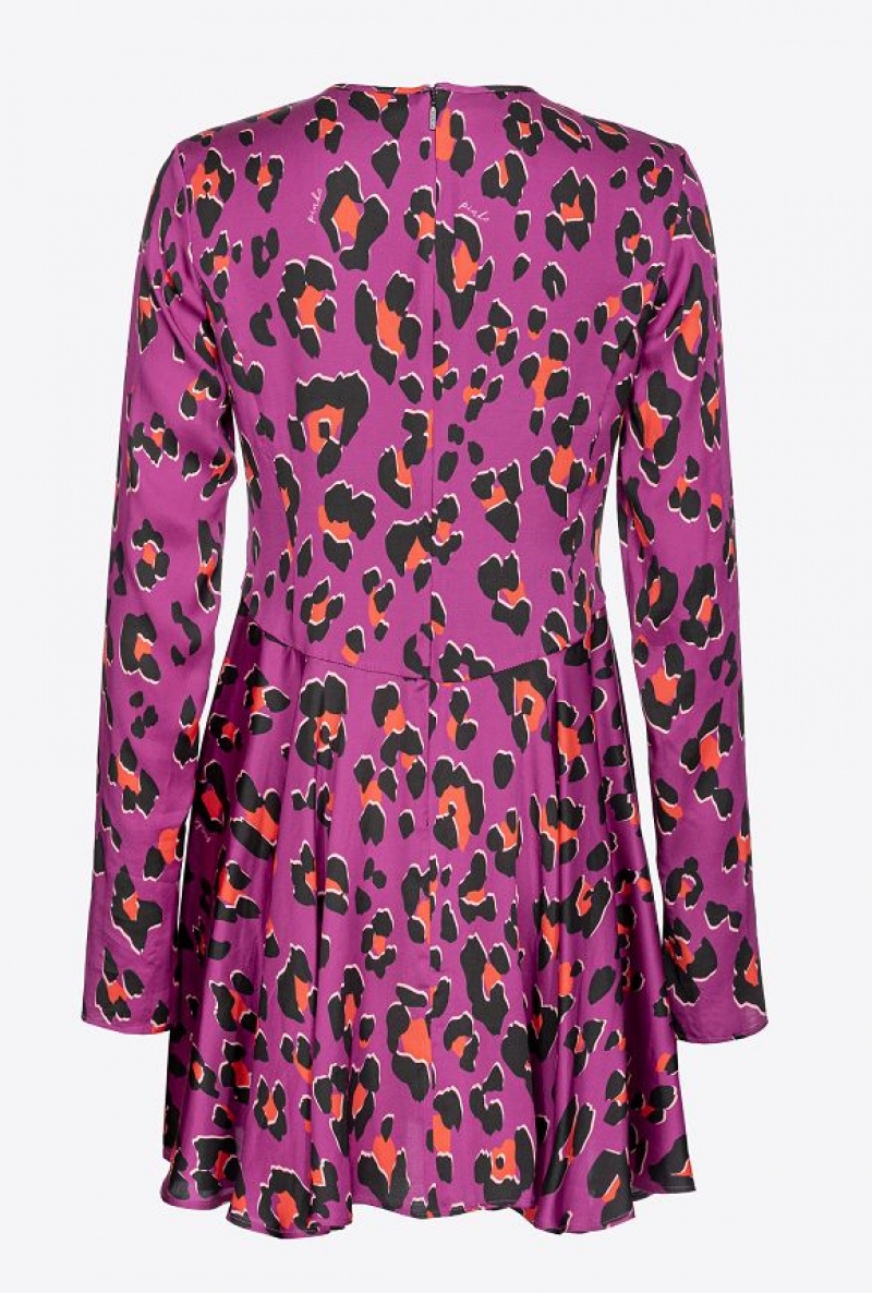 Pinko Psychedelic Dotted Satin Dress BOUGAINVILLEA/ORANGE/BLACK | SN-PKO33074