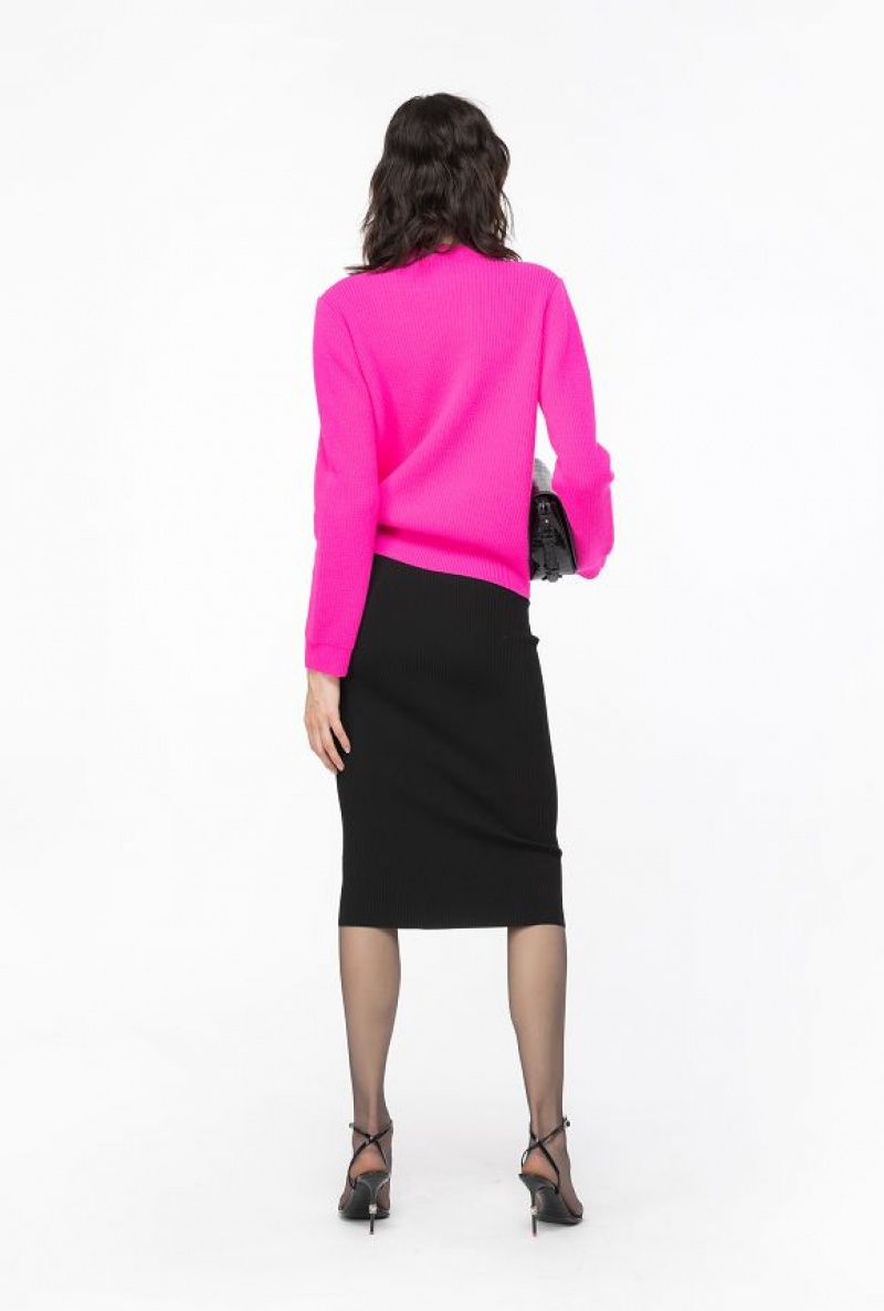 Pinko Ribbed Wool And Cashmere Sweater PINK LIGHTNING | SN-PKO33547