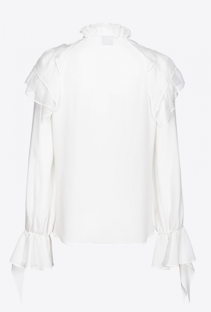 Pinko Ruffled Shirt SNOW WHITE | SN-PKO33180