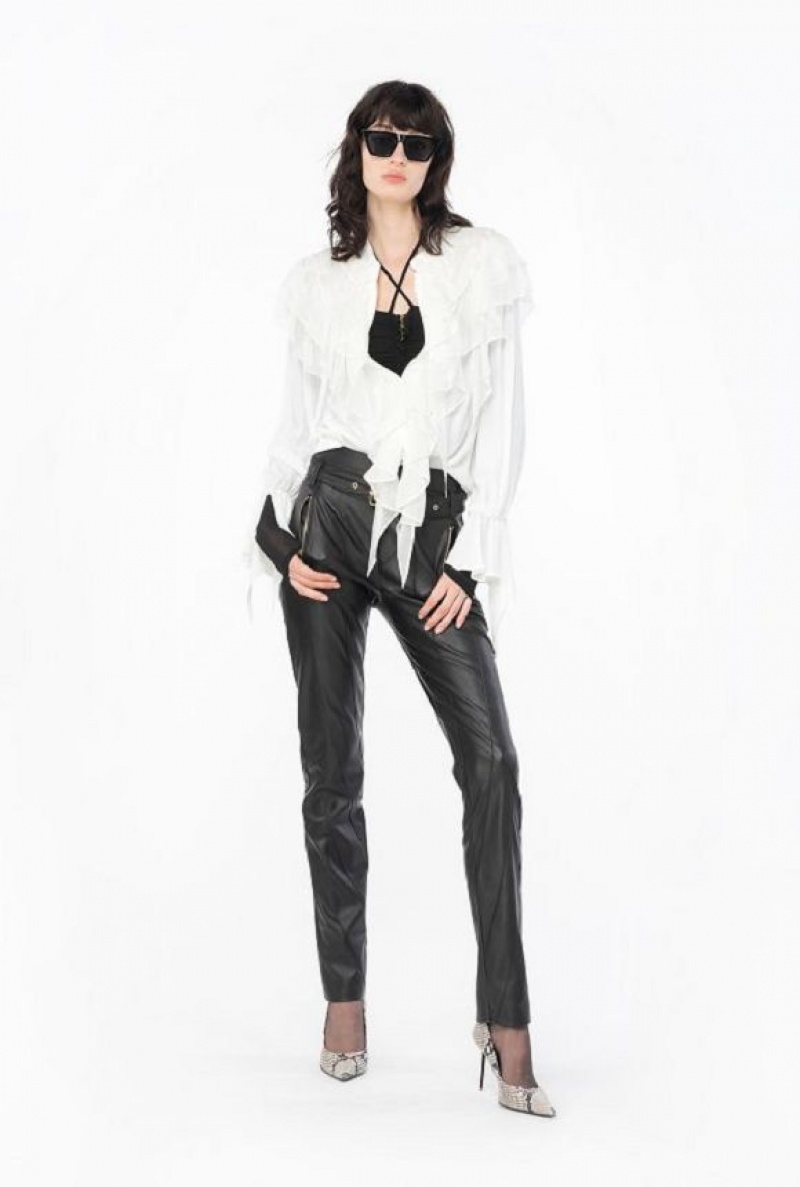 Pinko Ruffled Shirt SNOW WHITE | SN-PKO33180