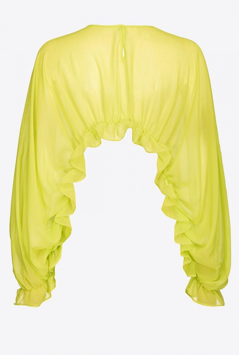 Pinko Ruffled Shrug LIME YELLOW | SN-PKO34381