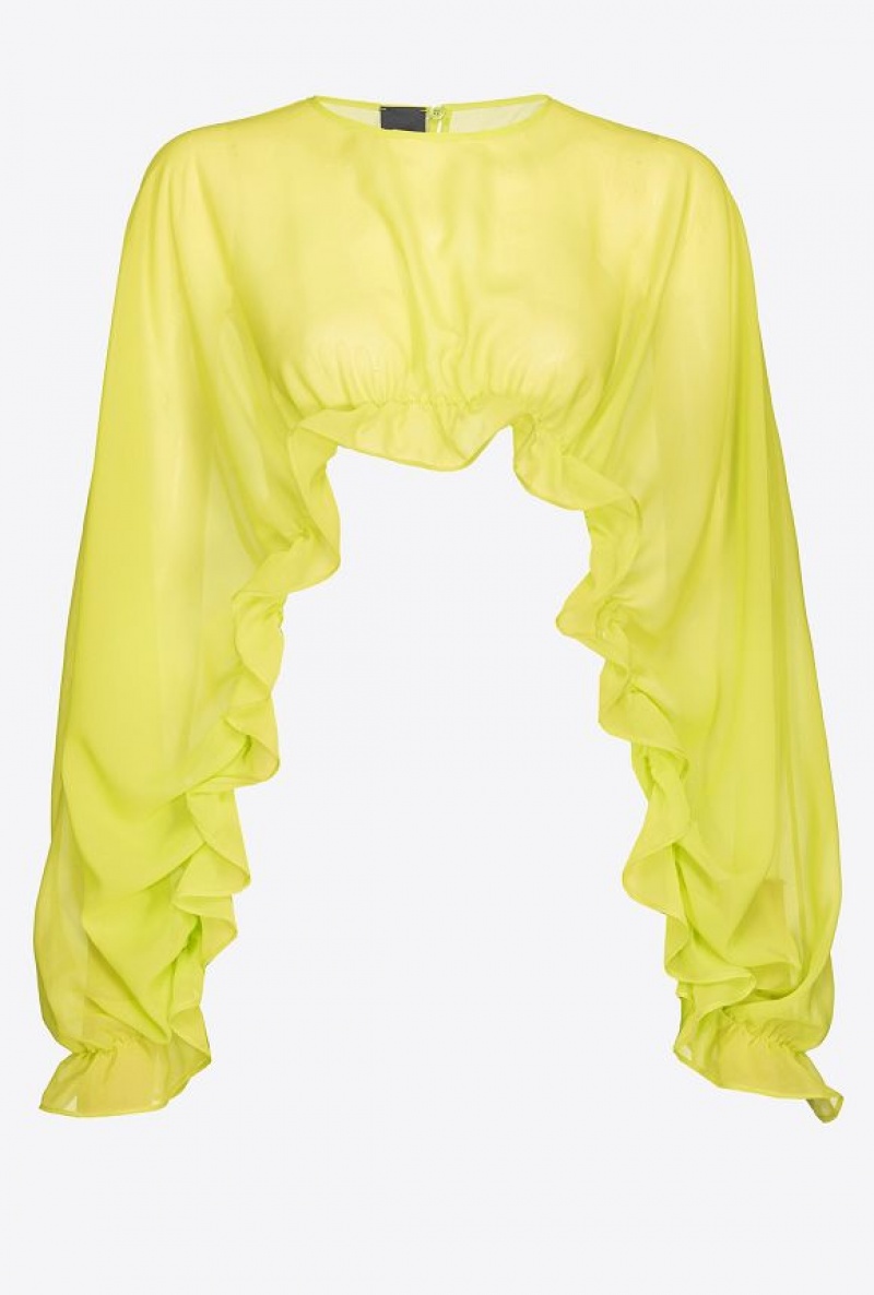 Pinko Ruffled Shrug LIME YELLOW | SN-PKO34400