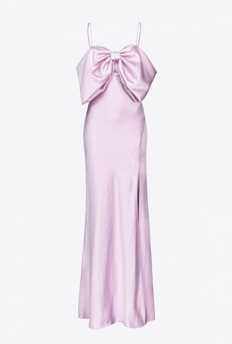 Pinko Satin Dress With Bow ORCHID BUNCH | SN-PKO33032