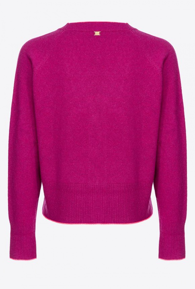 Pinko Short Cashmere Cardigan MAGENTA PURPLE | SN-PKO33525