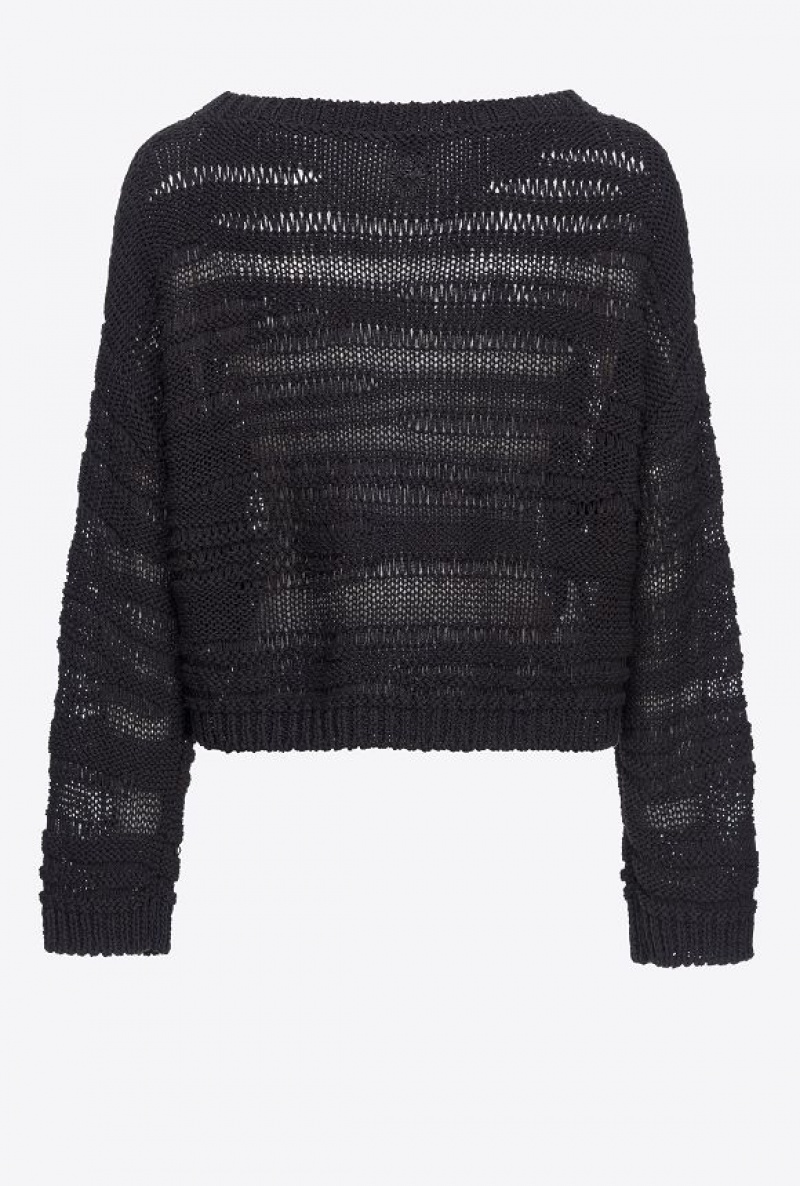 Pinko Short Cotton-blend Sweater LIMO BLACK | SN-PKO33220