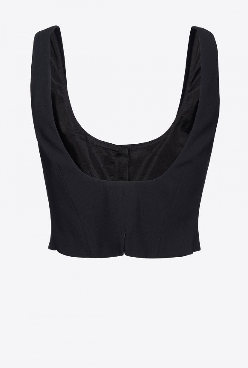 Pinko Short Crepe Vest LIMO BLACK | SN-PKO33942