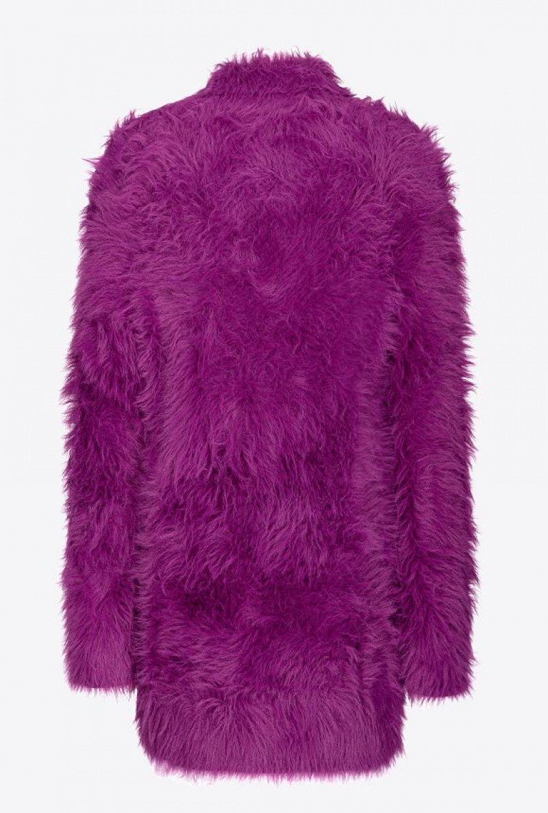 Pinko Short Faux Fur Coat BOUGAINVILLEA PURPLE | SN-PKO33673