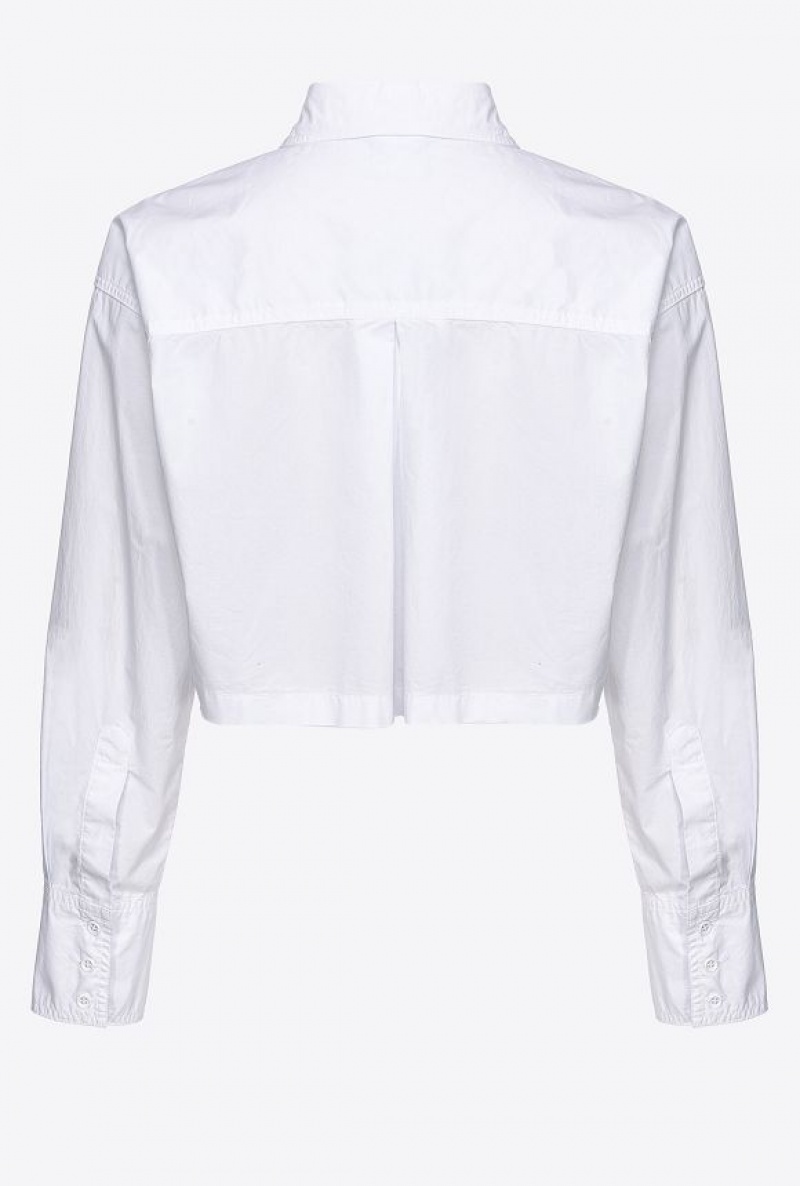 Pinko Short Poplin Shirt BRIGHT WHITE | SN-PKO33141