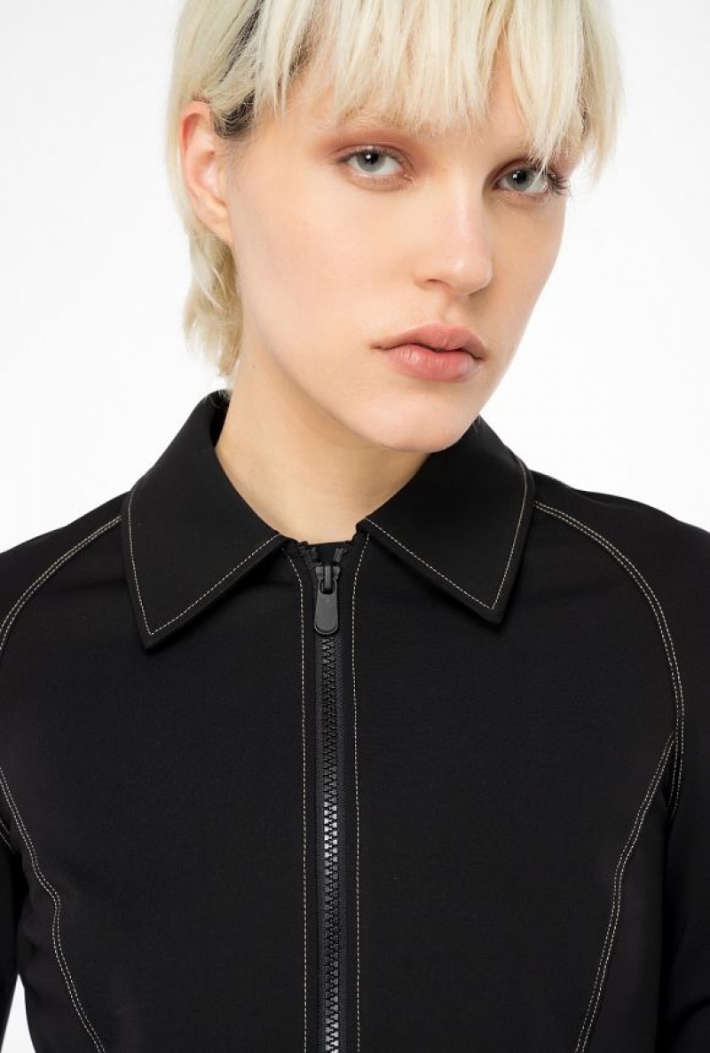 Pinko Short Scuba Jacket LIMO BLACK | SN-PKO33576