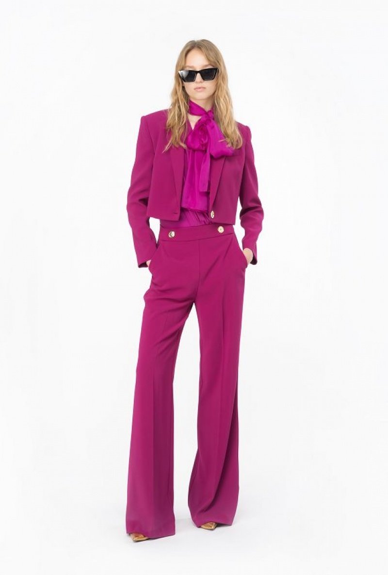 Pinko Silk Chiffon Bodysuit BOUGAINVILLEA PURPLE | SN-PKO33922