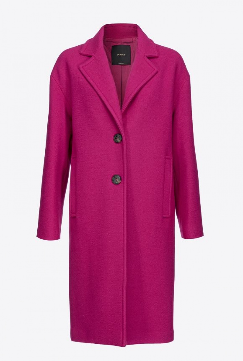 Pinko Single-breasted Cloth Coat BOUGAINVILLEA PURPLE | SN-PKO33630