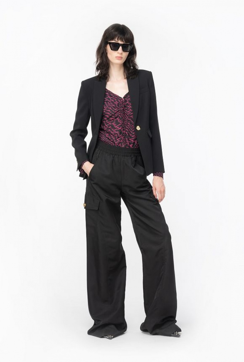 Pinko Single-breasted Stretch Blazer LIMO BLACK | SN-PKO33943