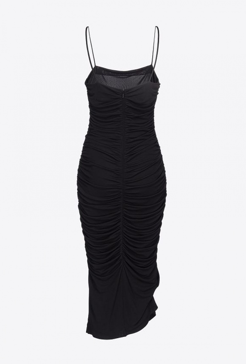 Pinko Slim-fit Dress With Thin Straps LIMO BLACK | SN-PKO33030