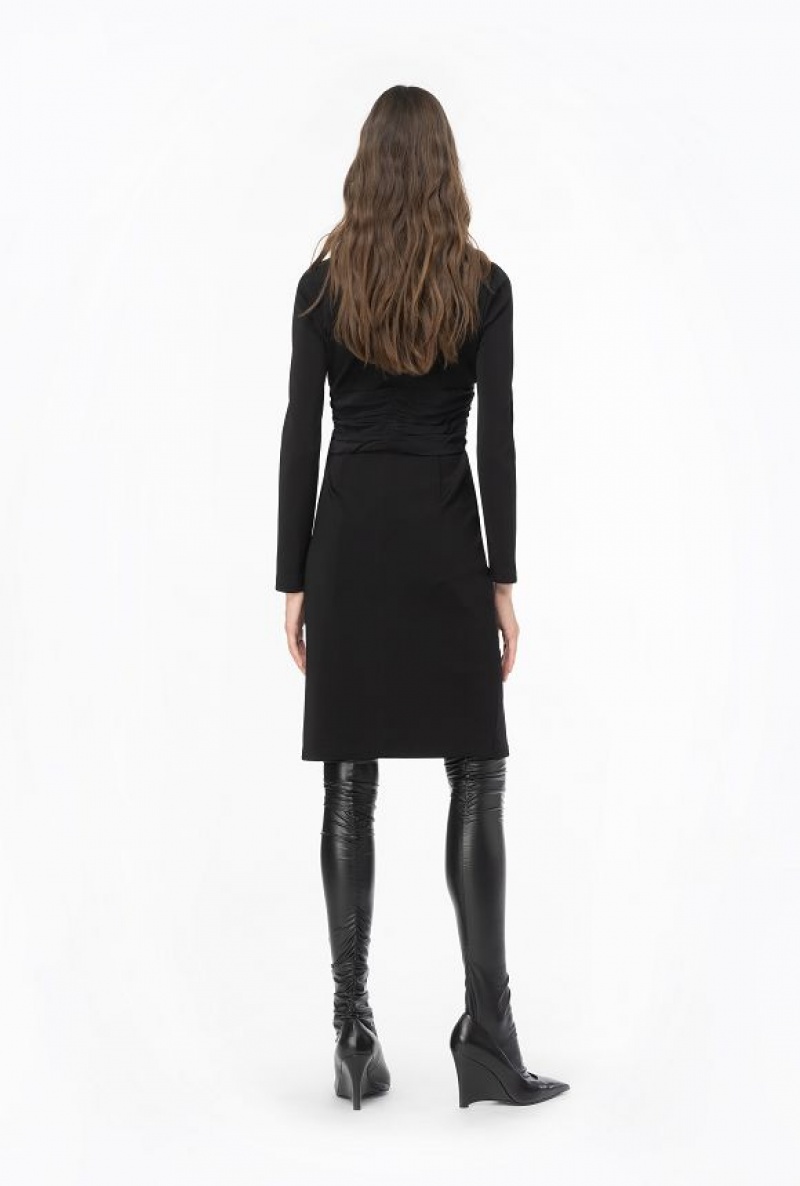 Pinko Slim-fit Dress With Zip LIMO BLACK | SN-PKO33013