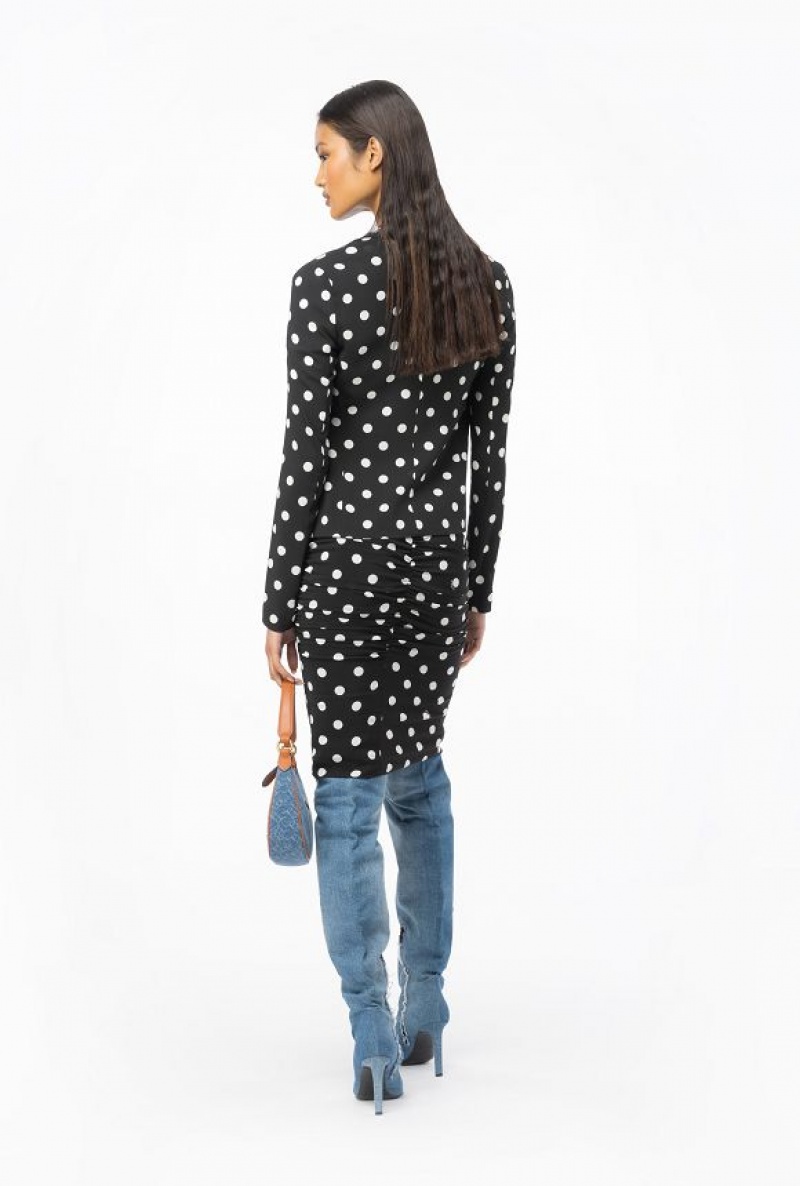 Pinko Slim-fit Polka-dot Blazer BLACK/WHITE | SN-PKO33971