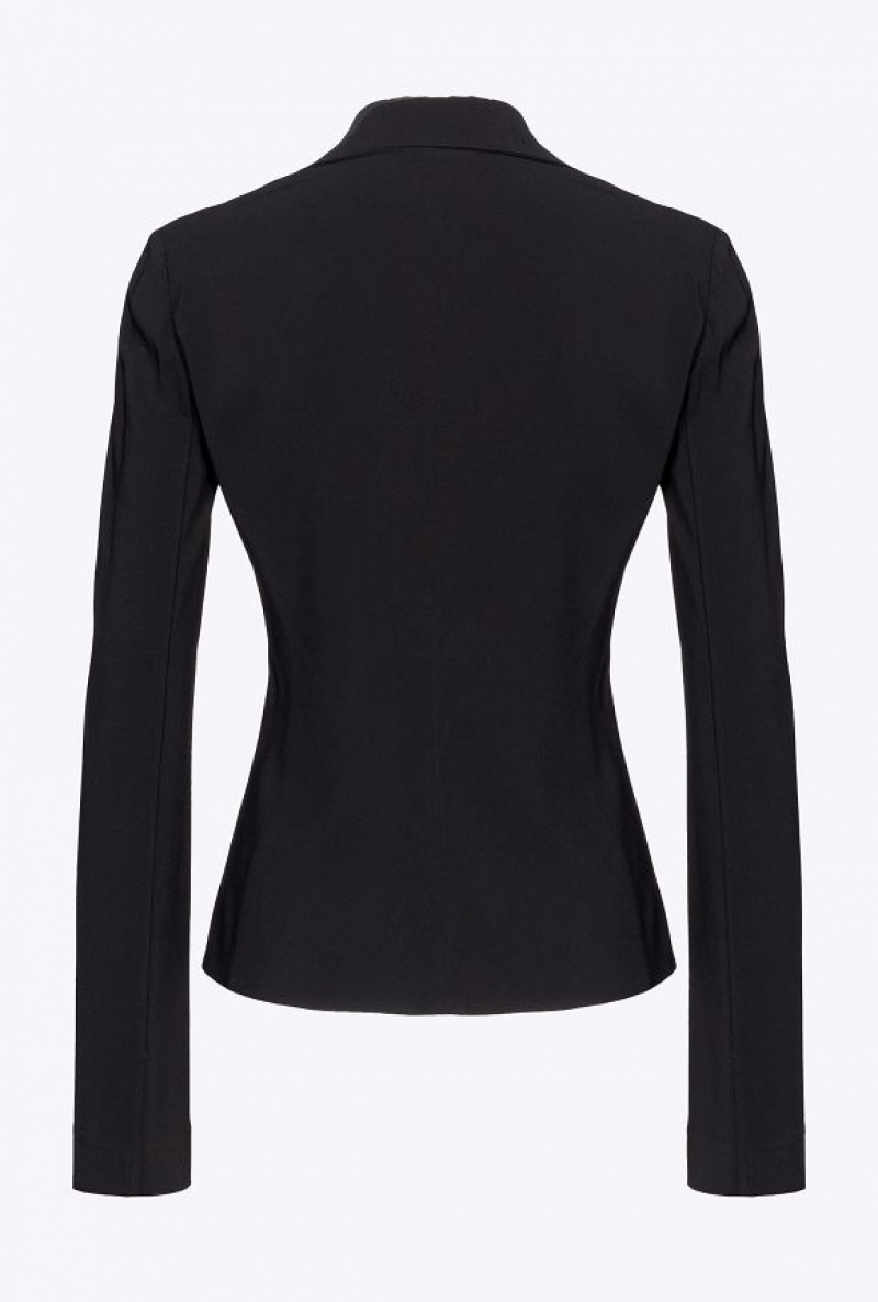 Pinko Slim-fit Stretch Blazer LIMO BLACK | SN-PKO33937