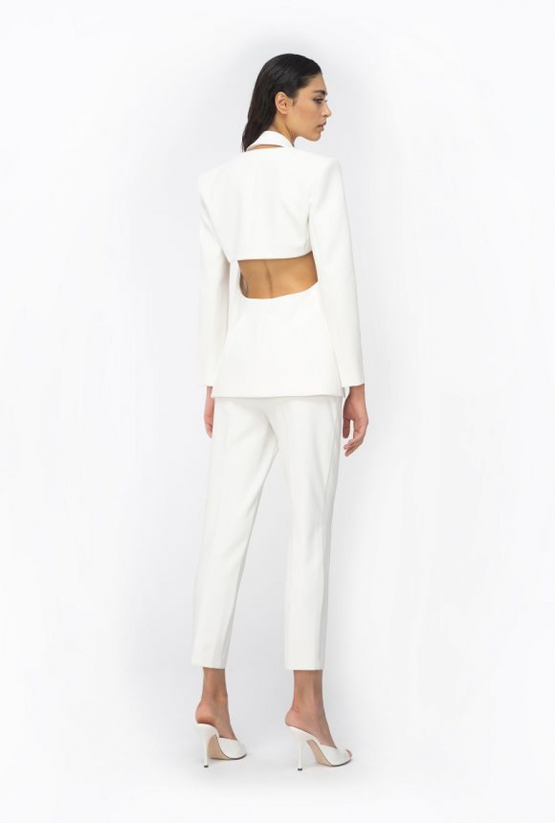 Pinko Slim-fit Trousers In Technical Stretch Crepe SNOW WHITE | SN-PKO33683