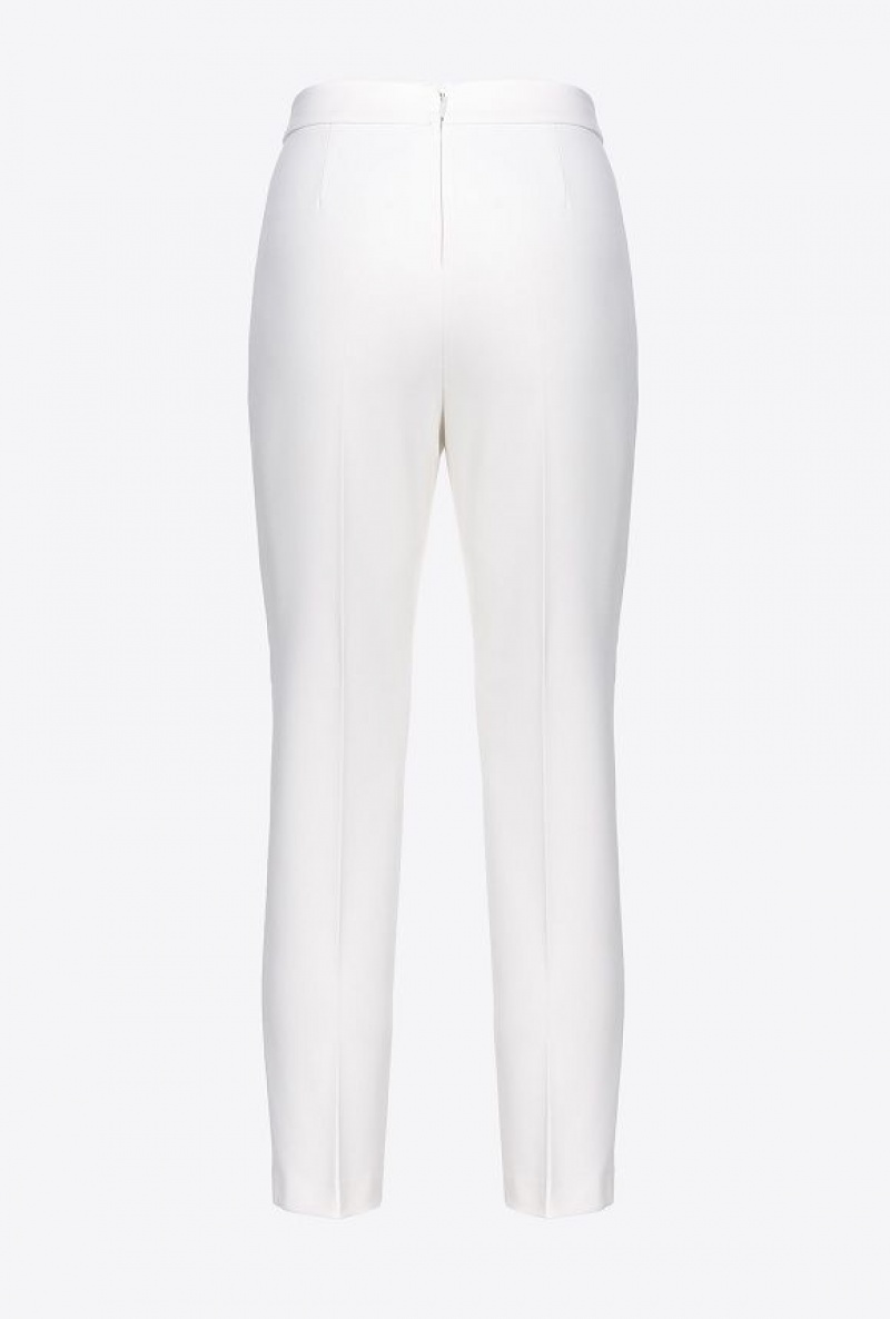 Pinko Slim-fit Trousers In Technical Stretch Crepe SNOW WHITE | SN-PKO33683