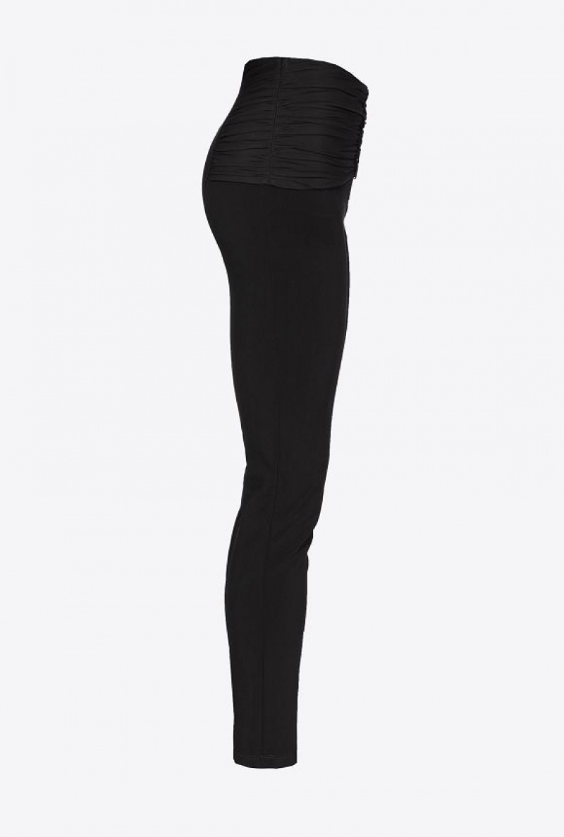 Pinko Slim-fit Trousers With Zip LIMO BLACK | SN-PKO33806