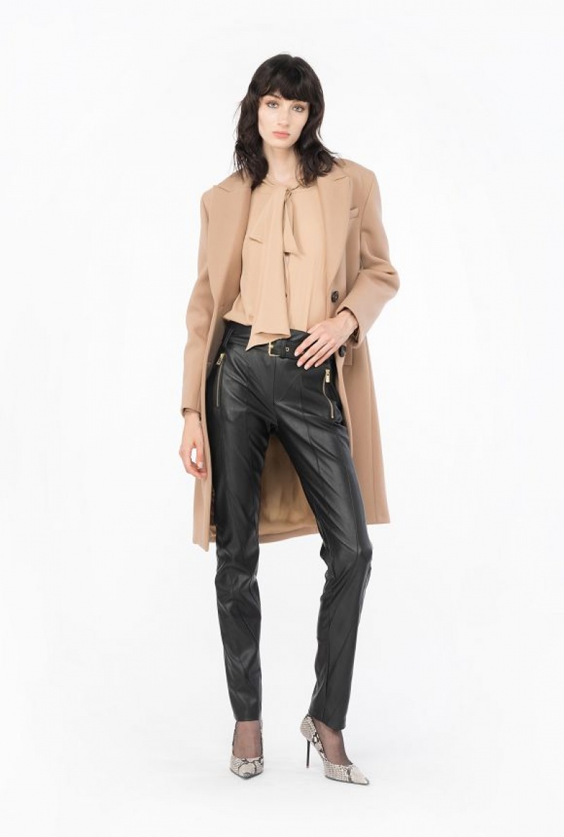 Pinko Straight-cut Cloth Coat MOCHA CAMEL | SN-PKO33629