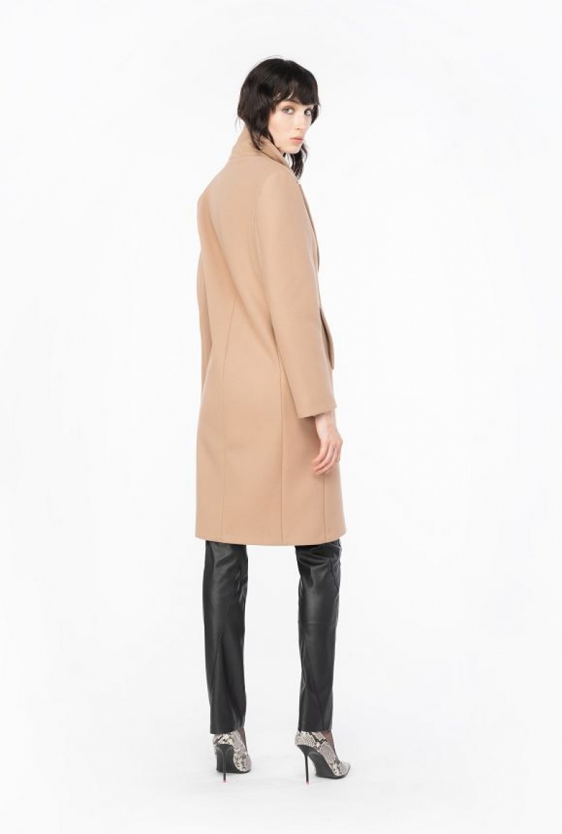 Pinko Straight-cut Cloth Coat MOCHA CAMEL | SN-PKO33629