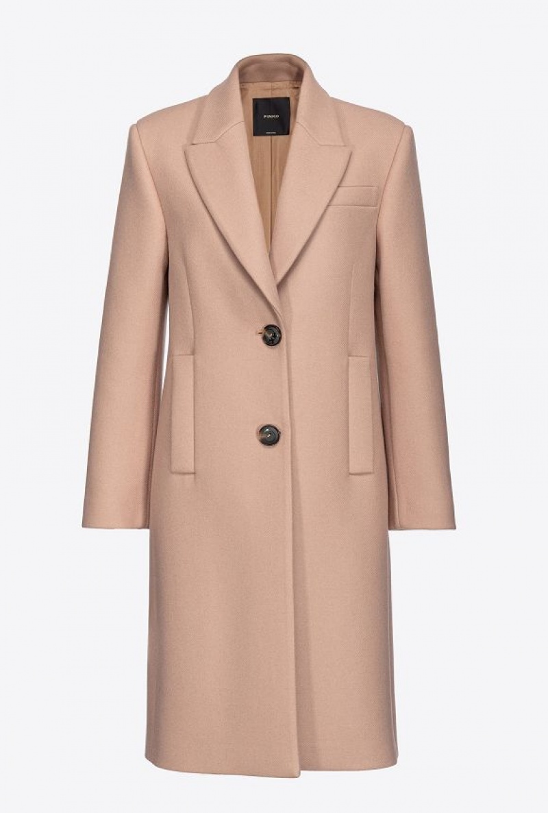 Pinko Straight-cut Cloth Coat MOCHA CAMEL | SN-PKO33629