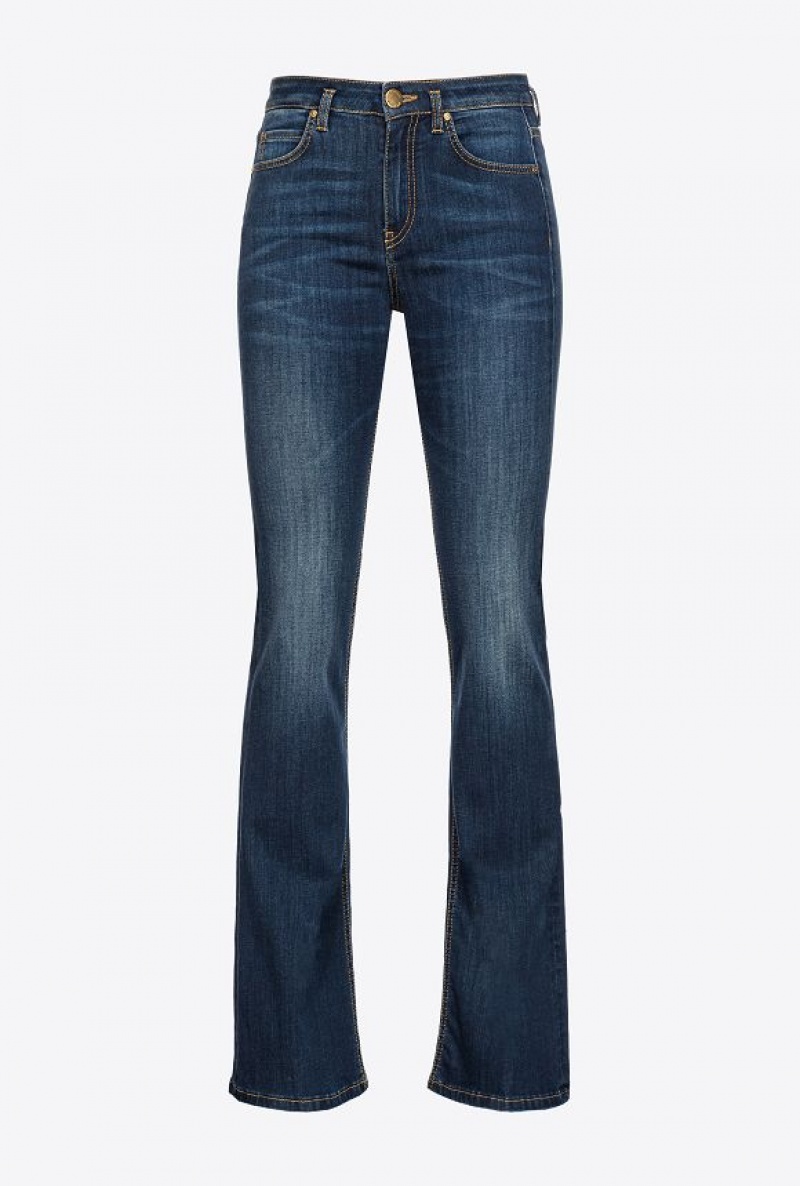 Pinko Stretch Denim Bell-bottom Jeans DARK WASH | SN-PKO34018