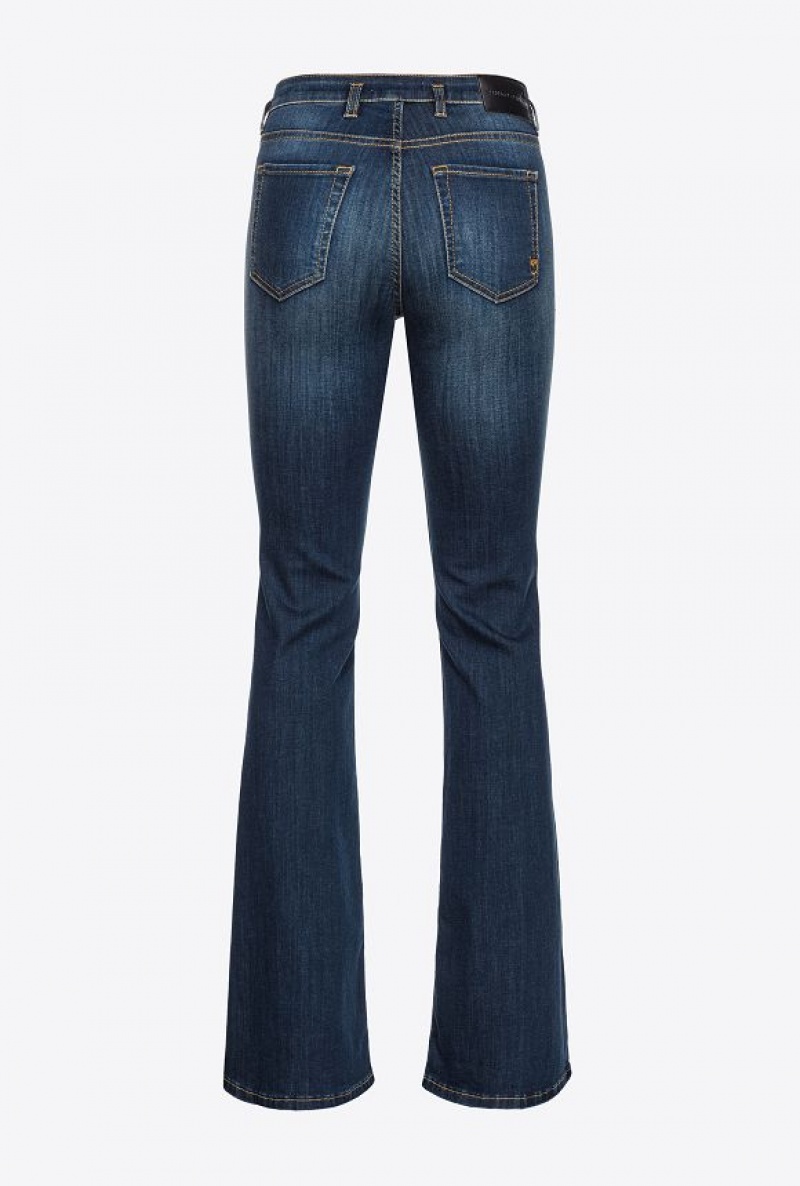 Pinko Stretch Denim Bell-bottom Jeans DARK WASH | SN-PKO34018