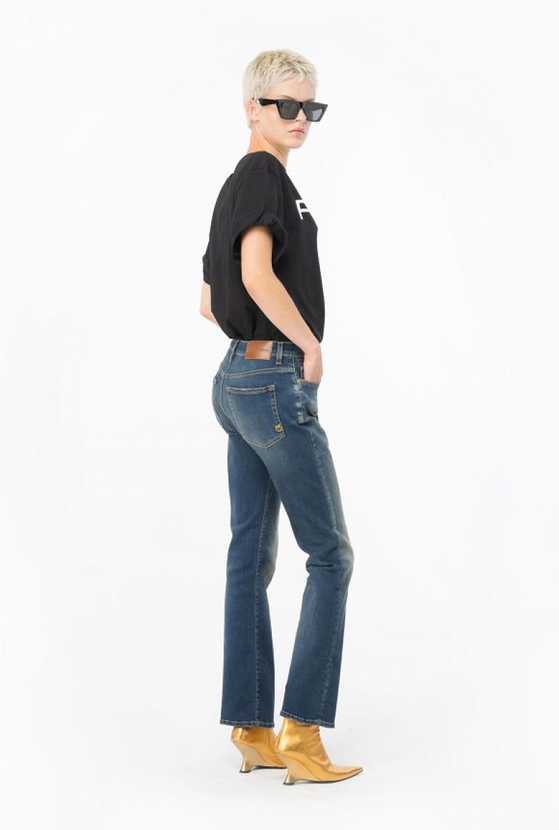 Pinko Stretch Denim Bootcut Jeans DARK DIRTY WASH | SN-PKO34004