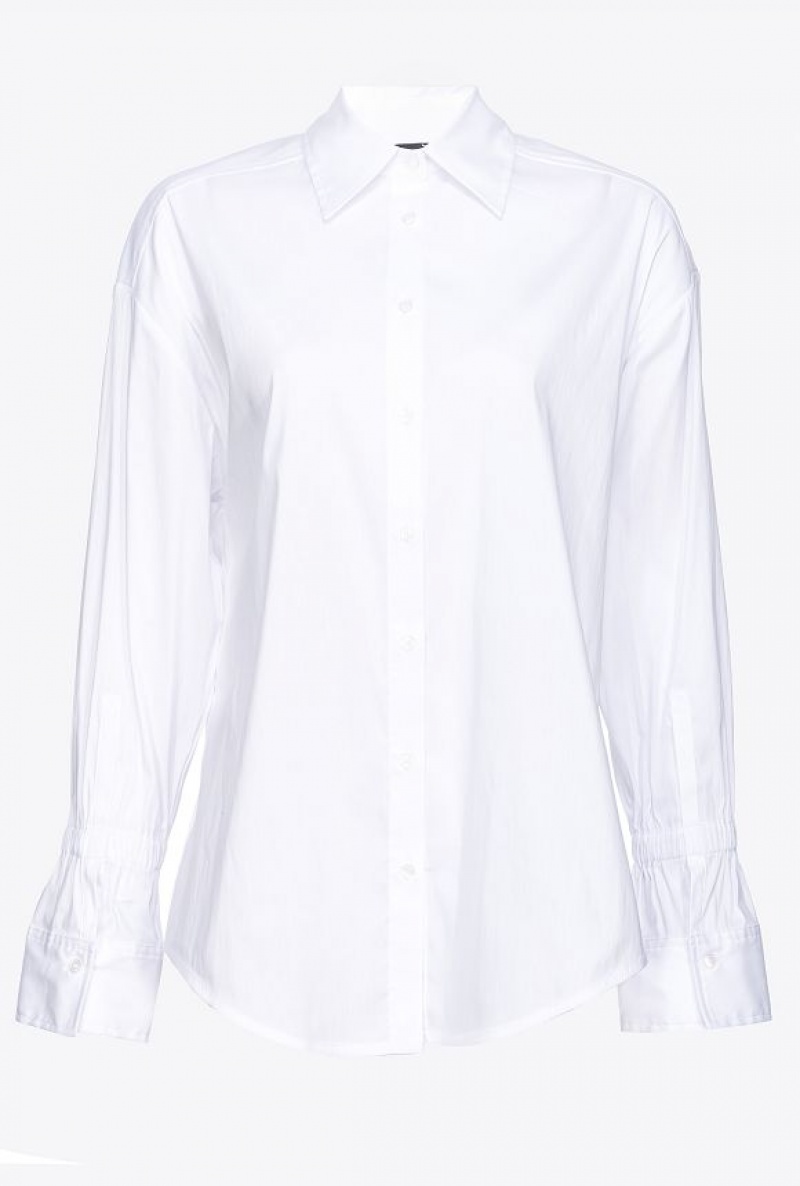 Pinko Stretch Poplin Shirt BRIGHT WHITE | SN-PKO33170