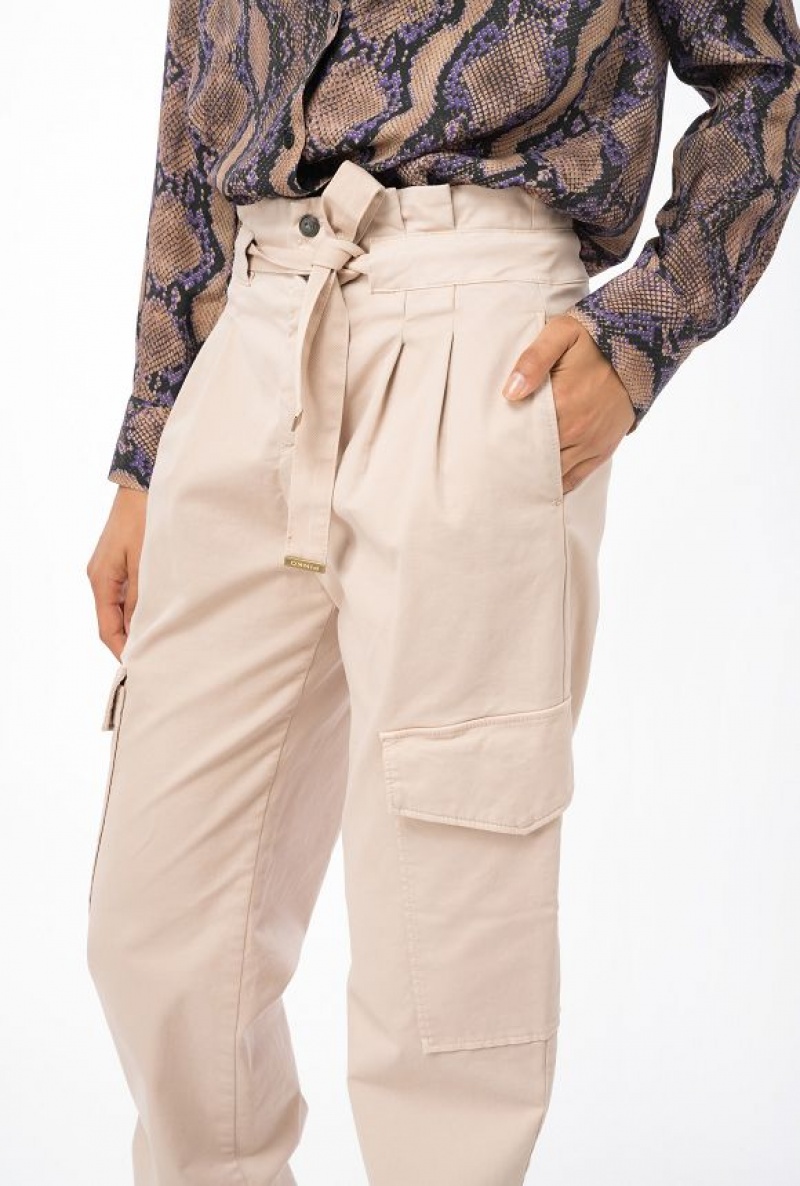 Pinko Stretch Satin Cargo Trousers NUDE - BABY | SN-PKO33752